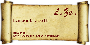Lampert Zsolt névjegykártya